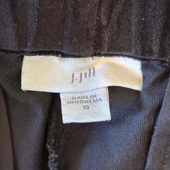 J. Jill Black Velvet Flat Front Slim Fit Flex Waist Ankle Pant Size 10 - Picture 7 of 9